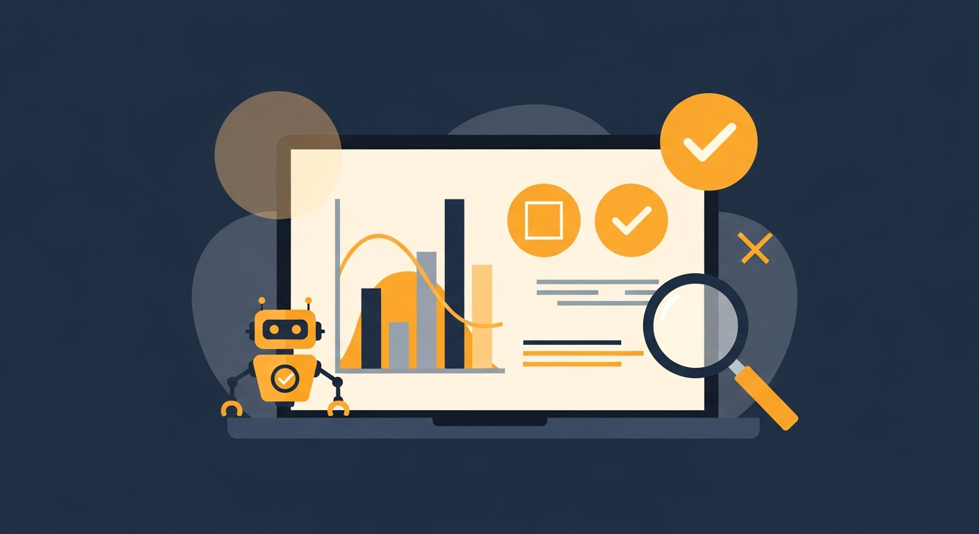Illustration of a beginner trader comparing options trading automation platforms on a dashboard, with navy and gold fintech styling